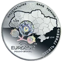 Фінальний турнір чемпіонату Європи з футболу 2012. Місто Львів, 10 грн, 2011 — аверс