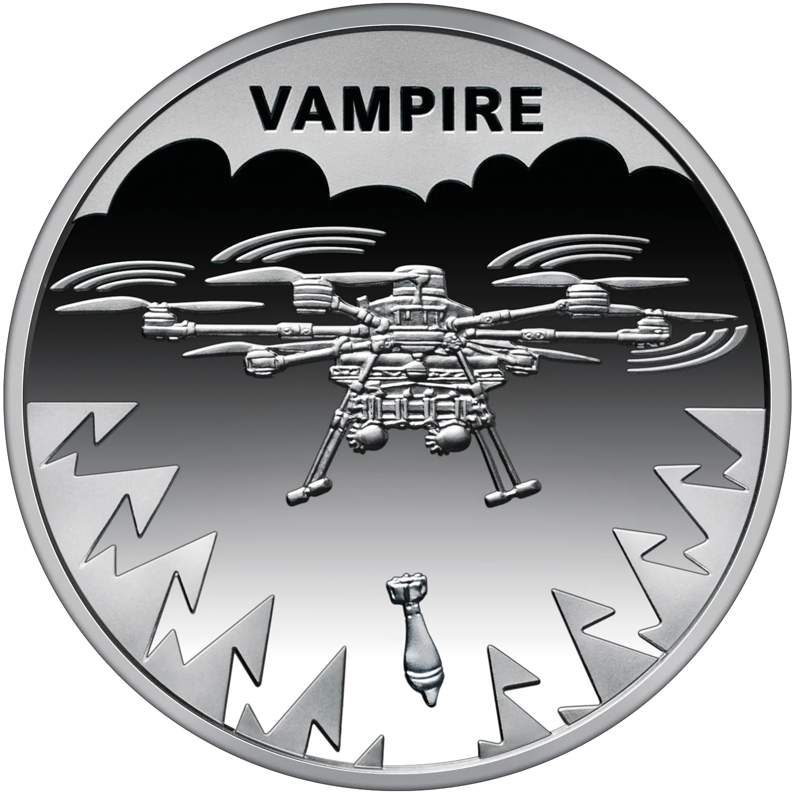 Українська бавовна. БПЛА «Vampire» у сувенірному пакованні, 5 грн, 2025 — реверс