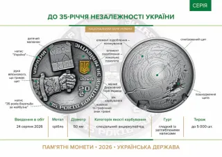 До 35-річчя Незалежності України, 20 грн, 2026 — буклет, сторінка 2