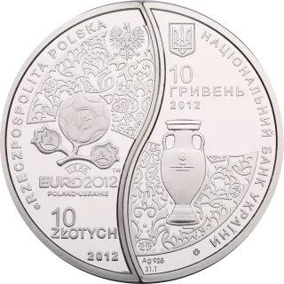 УЄФА. Євро 2012. Україна-Польща (набір з двох монет, які складаються в коло діаметром 50 мм)