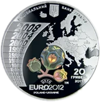 Фінальний турнір чемпіонату Європи з футболу 2012 р., 20 грн, 2011 — аверс