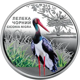 Чорнобиль. Відродження. Лелека чорний, 5 грн, 2024 — реверс